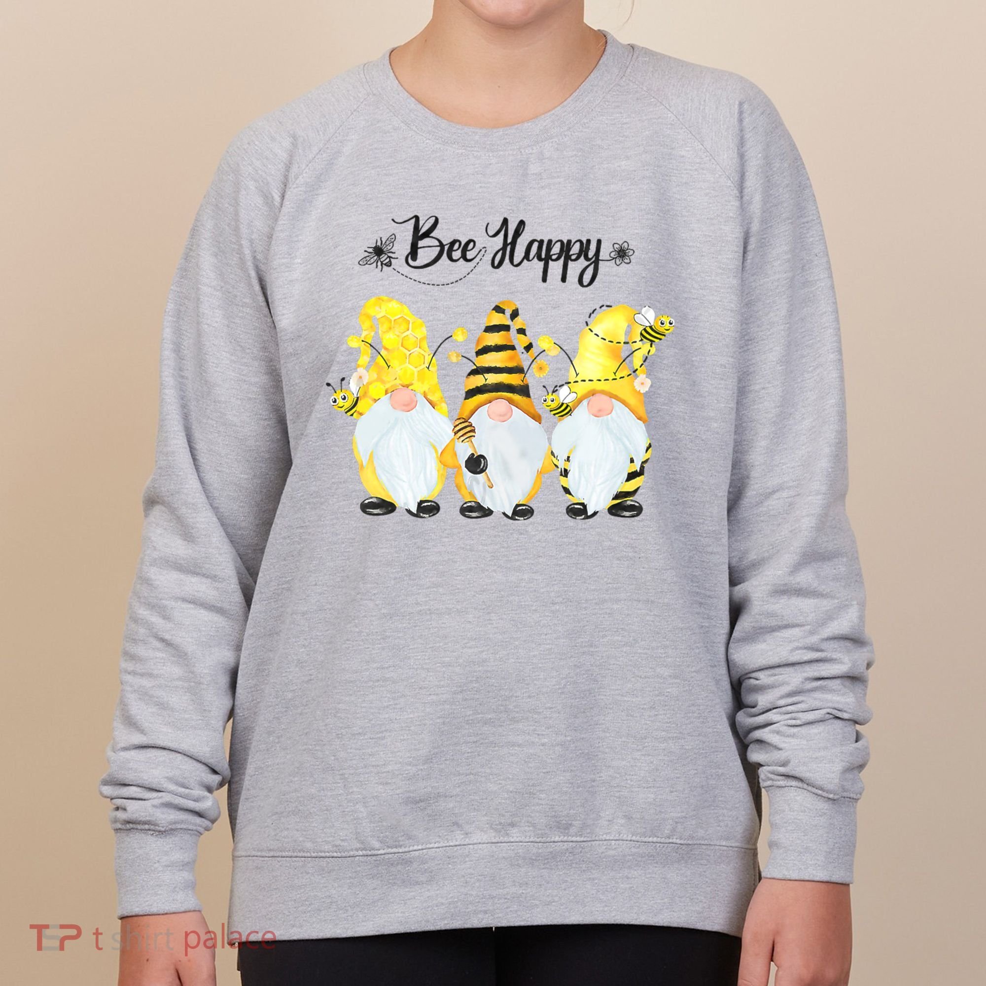 Bee Happy Bee Gnome Spring Women's Sweatshirt