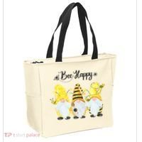 Bee Happy Bee Gnome Spring Tote Bag thumb 2