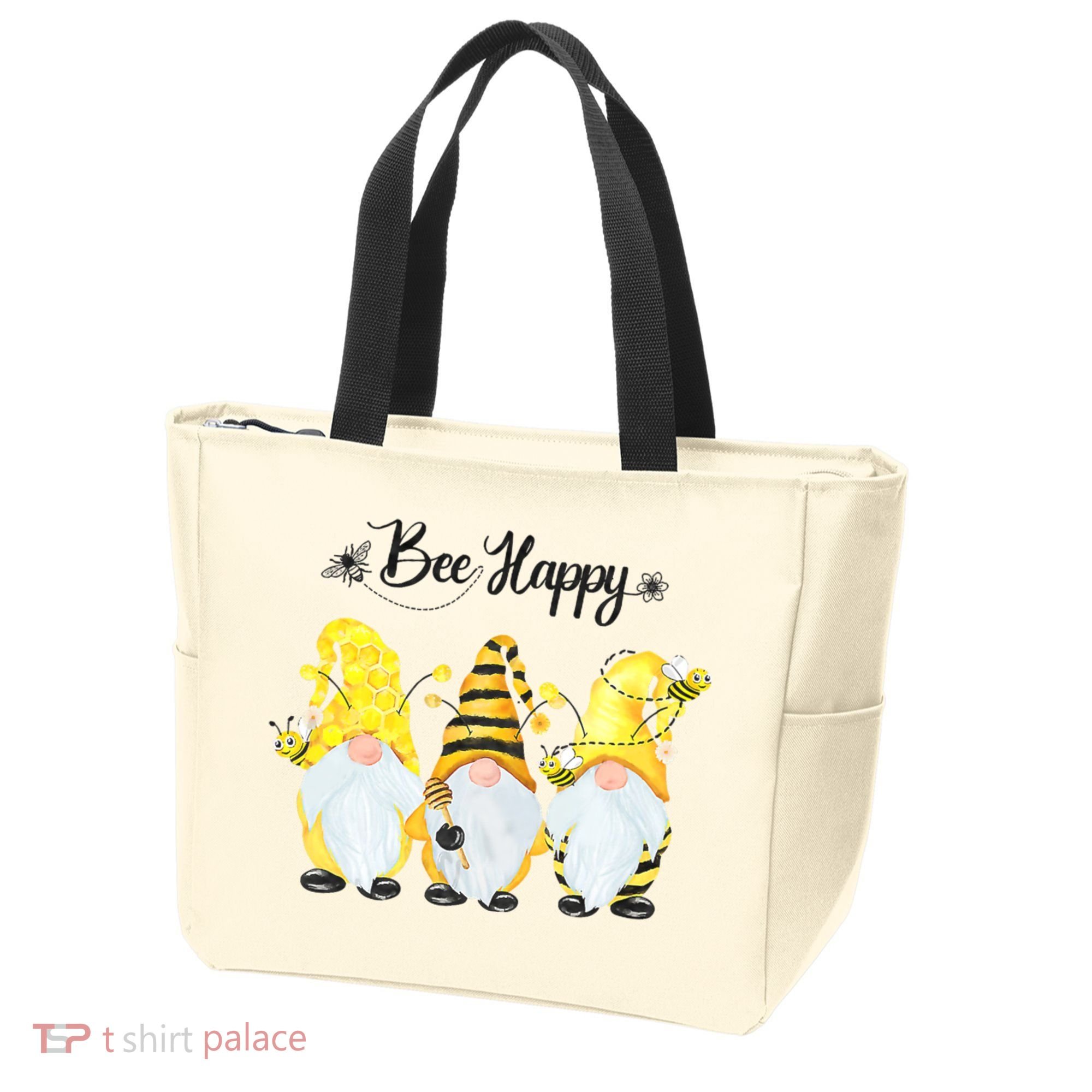 Bee Happy Bee Gnome Spring Tote Bag