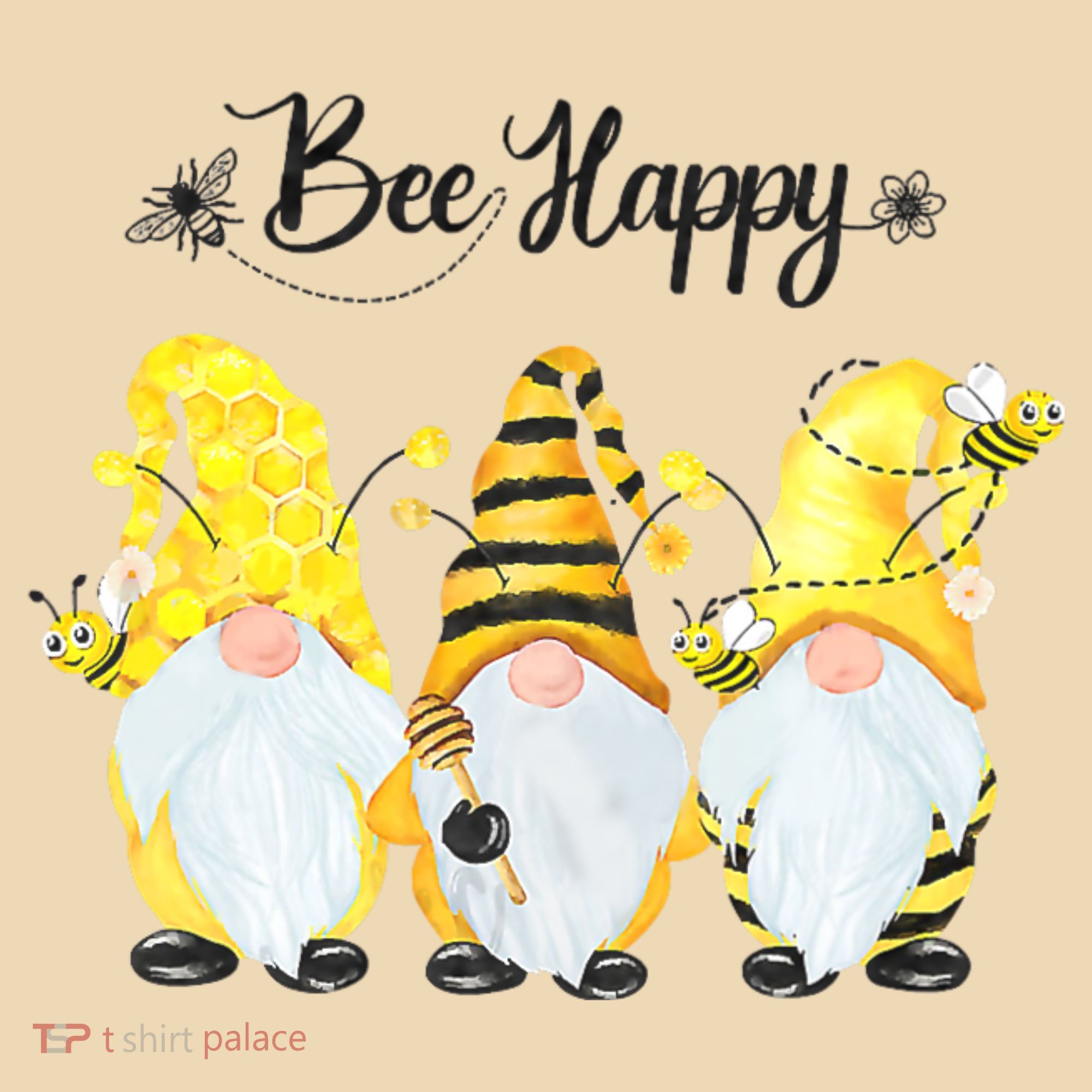 Bee Happy Bee Gnome Spring Tote Bag