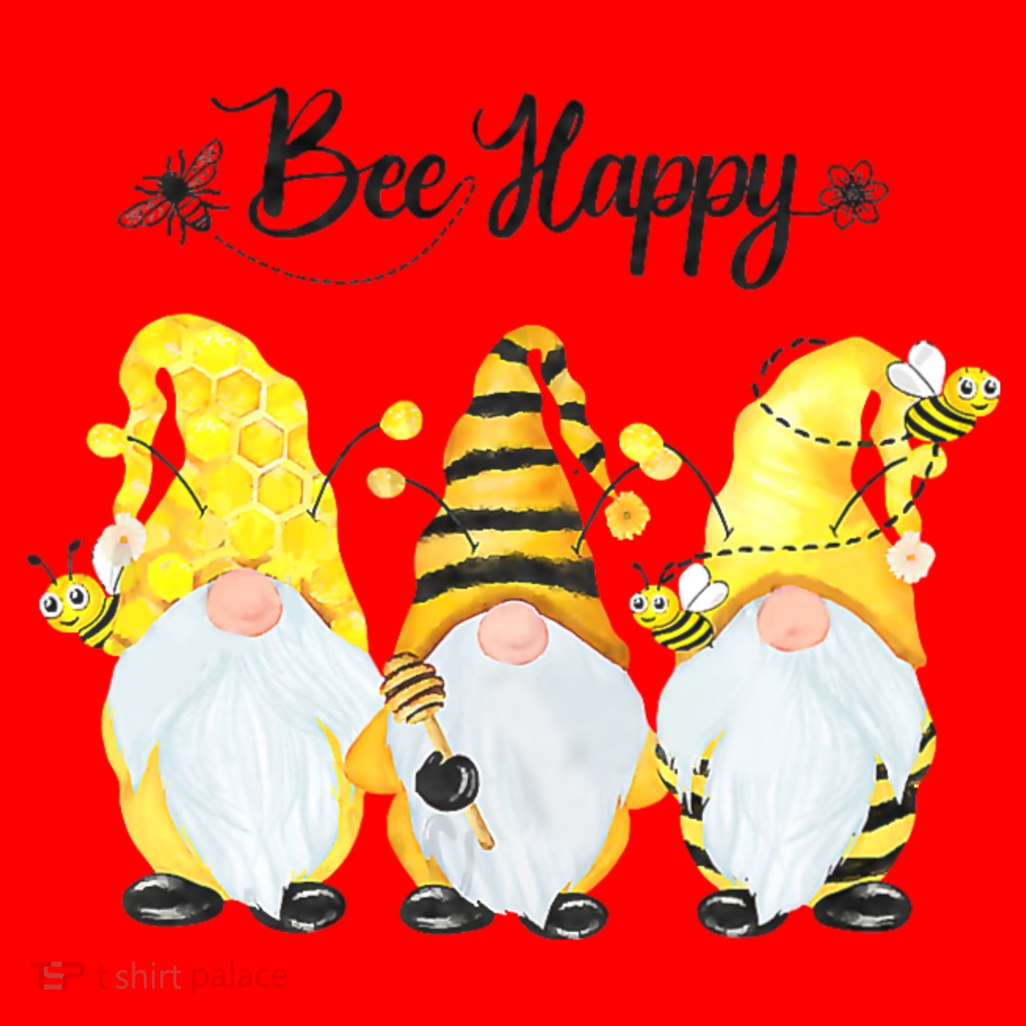 Bee Happy Bee Gnome Spring Santa Hat