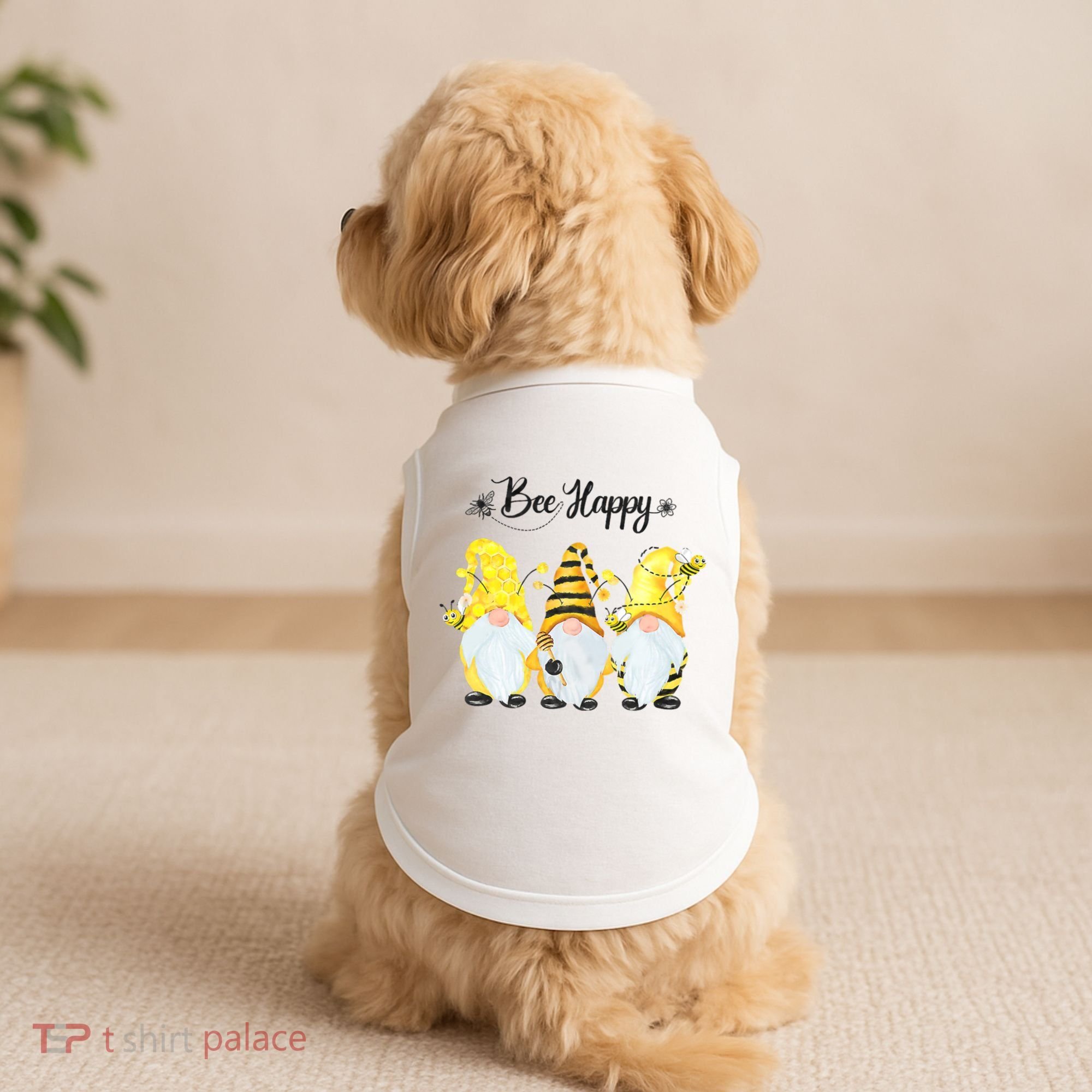 Bee Happy Bee Gnome Spring Doggie Tank