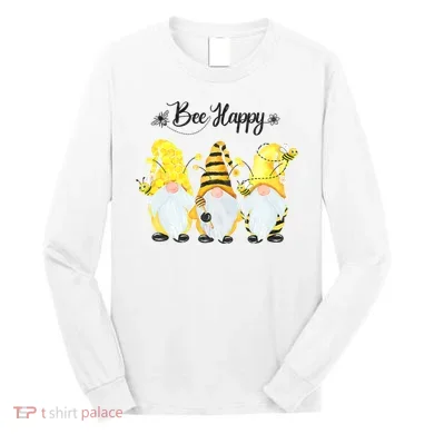 Bee Happy Bee Gnome Spring Long Sleeve Shirt