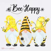 Bee Happy Bee Gnome Spring Button thumb 1