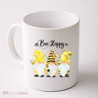 Bee Happy Bee Gnome Spring Coffee Mug thumb 0