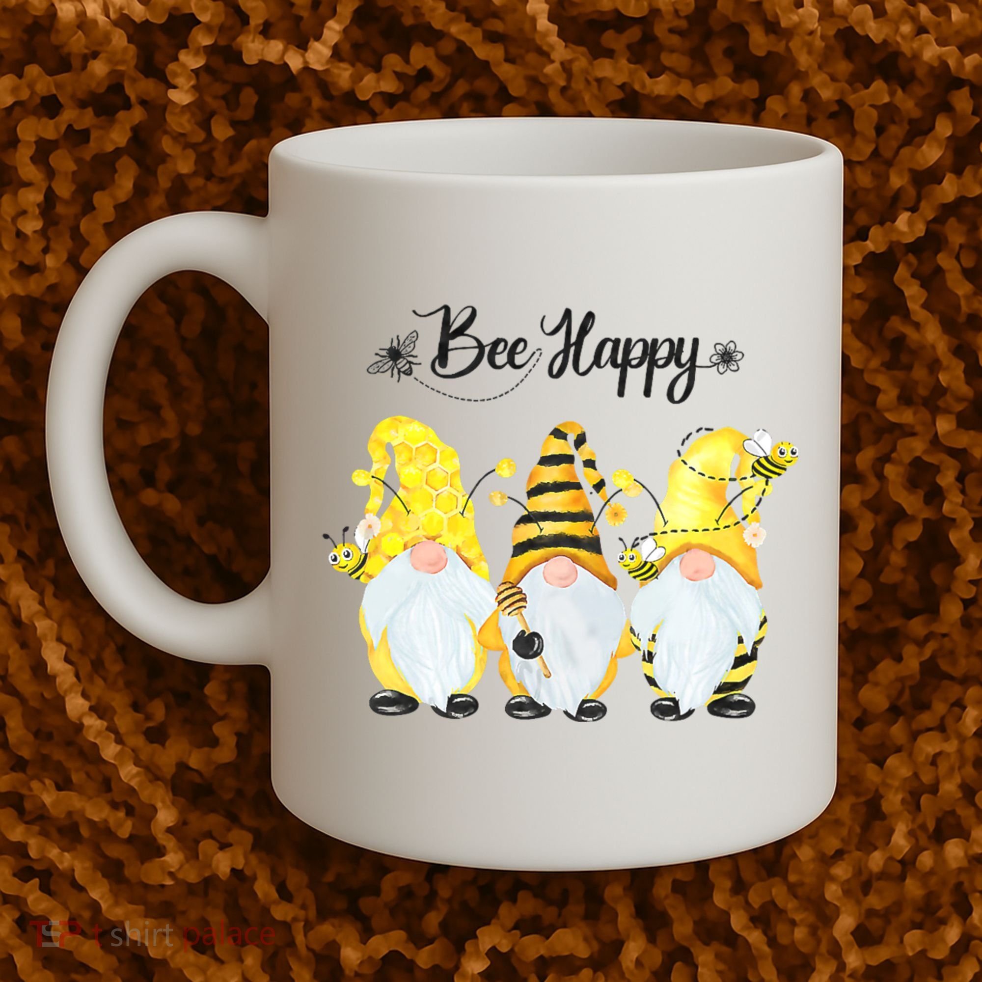 Bee Happy Bee Gnome Spring Coffee Mug