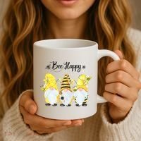 Bee Happy Bee Gnome Spring Coffee Mug thumb 3