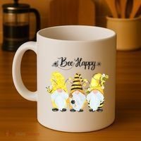 Bee Happy Bee Gnome Spring Coffee Mug thumb 4