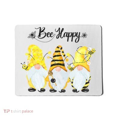 Bee Happy Bee Gnome Spring Mousepad
