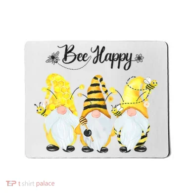 Bee Happy Bee Gnome Spring Mousepad