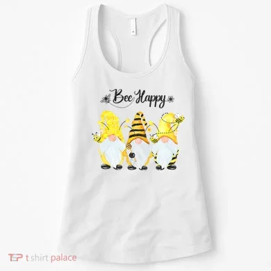 Bee Happy Bee Gnome Spring Women's Tank Top
