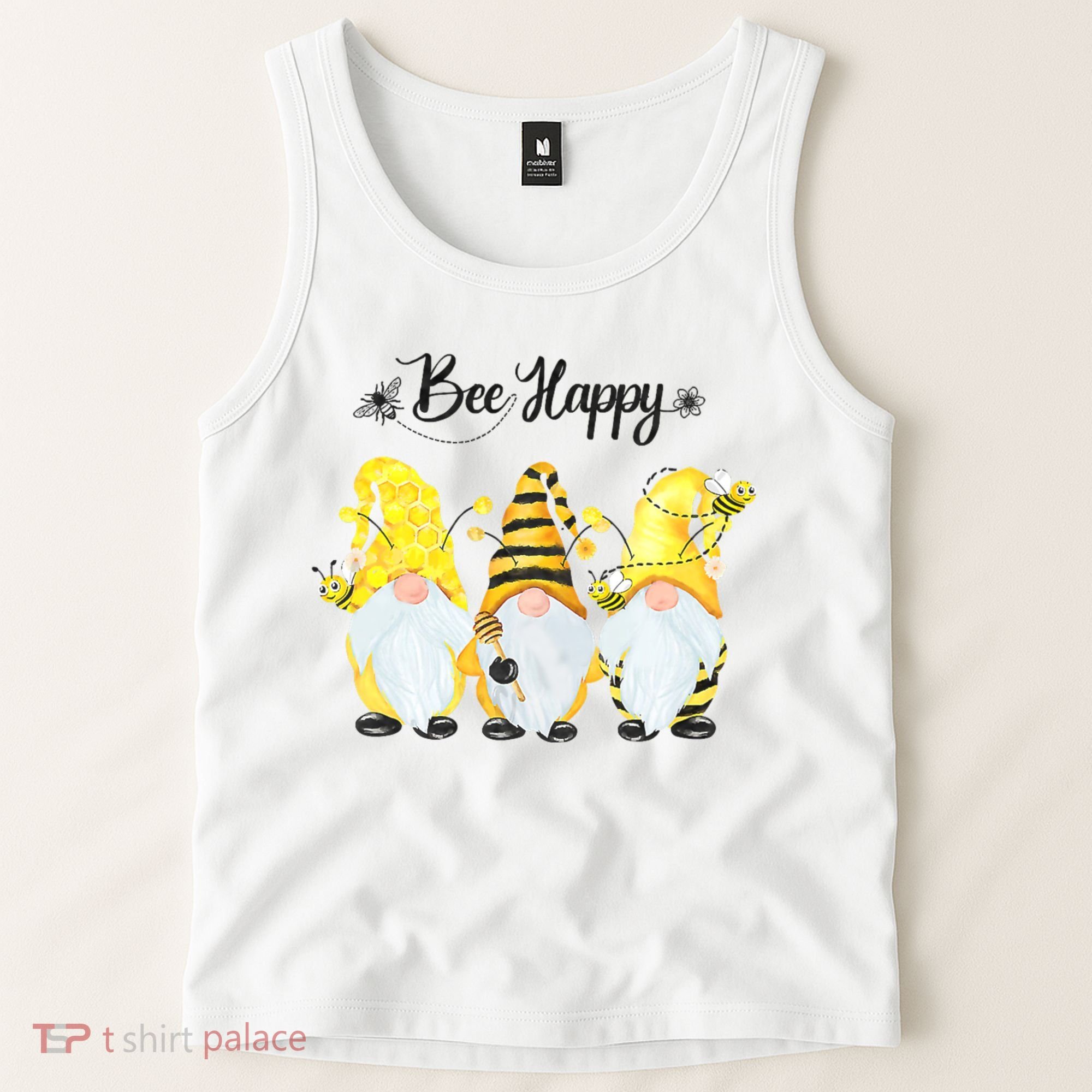 Bee Happy Bee Gnome Spring Tank Top