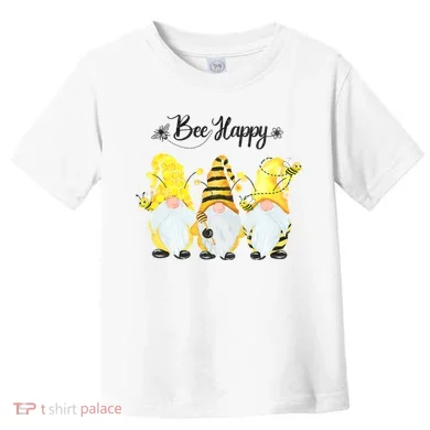 Bee Happy Bee Gnome Spring Toddler T-Shirt