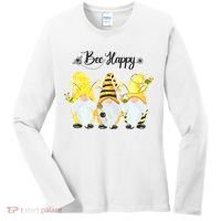 Bee Happy Bee Gnome Spring Women's Long Sleeve Shirt thumb 0