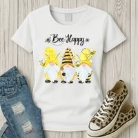 Bee Happy Bee Gnome Spring Women's T-Shirt thumb 3