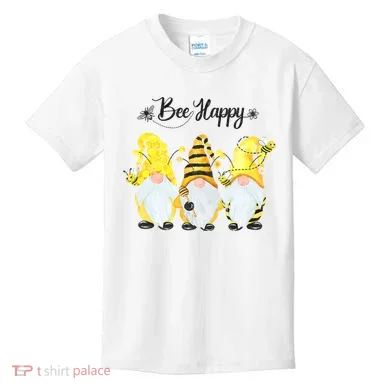 Bee Happy Bee Gnome Spring Kids T-Shirt