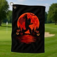 Bigfoot Halloween Golf Towel thumb 1