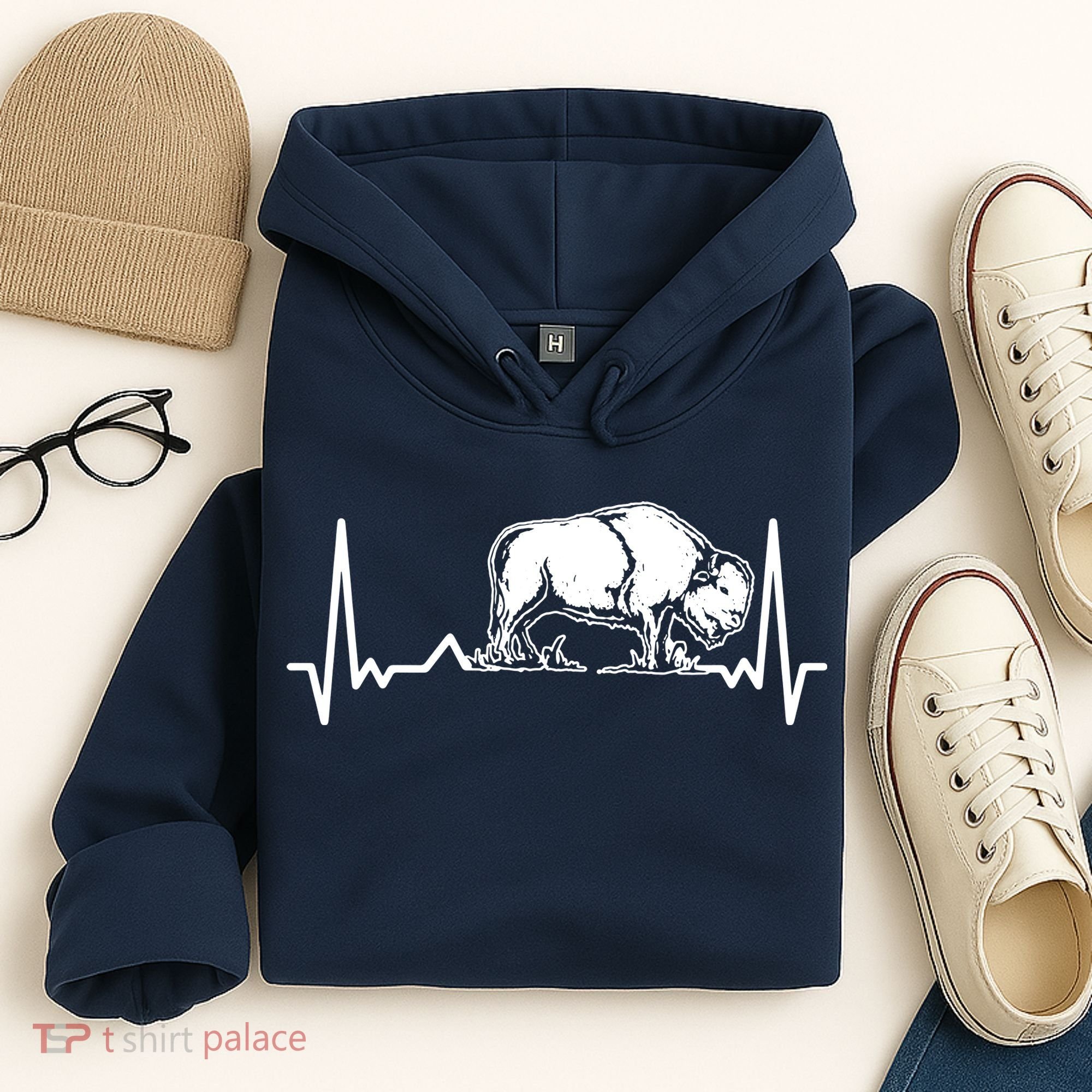 Bison Heartbeat Buffalo Hoodie