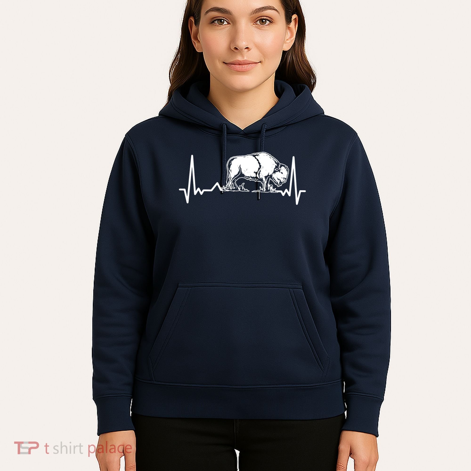 Bison Heartbeat Buffalo Hoodie