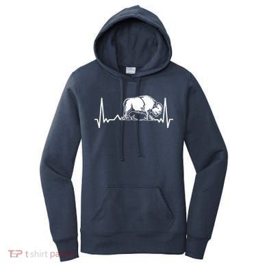 Bison Heartbeat Buffalo Women's Hoodie