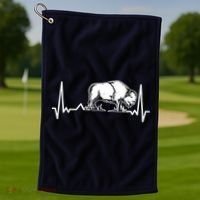 Bison Heartbeat Buffalo Golf Towel thumb 1