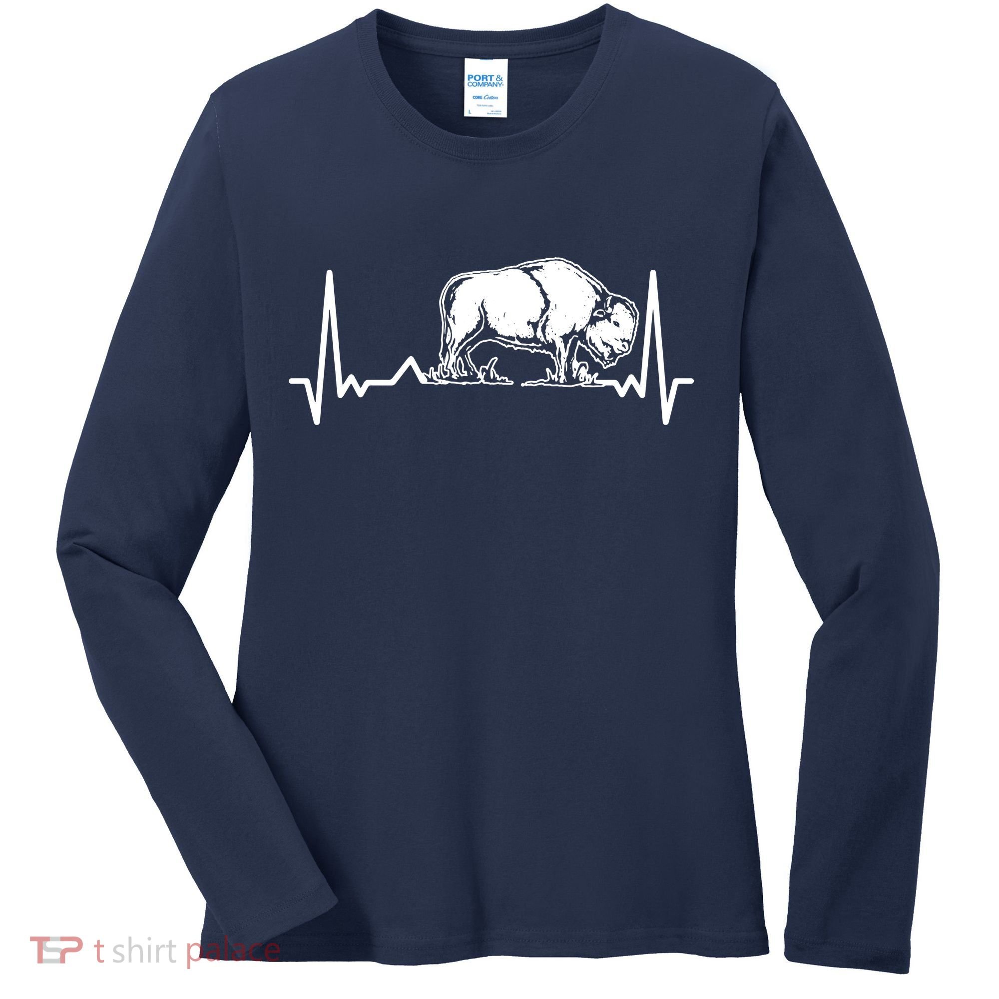Bison Heartbeat Buffalo Women's Long Sleeve Shirt