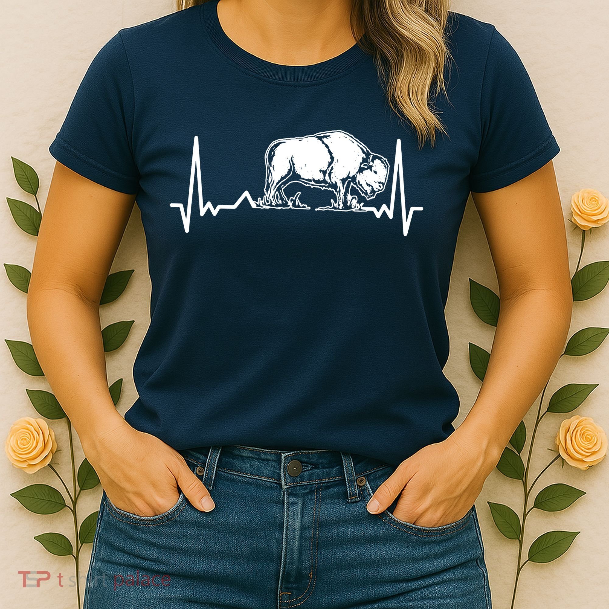 Bison Heartbeat Buffalo Women's T-Shirt