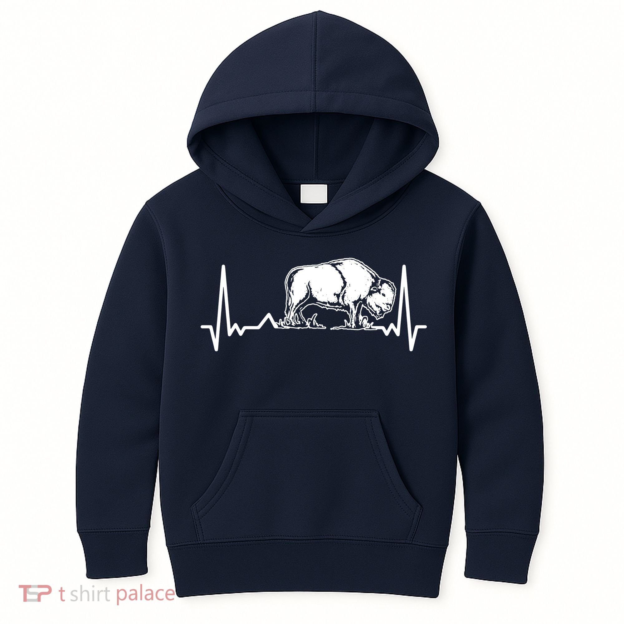 Bison Heartbeat Buffalo Kids Hoodie