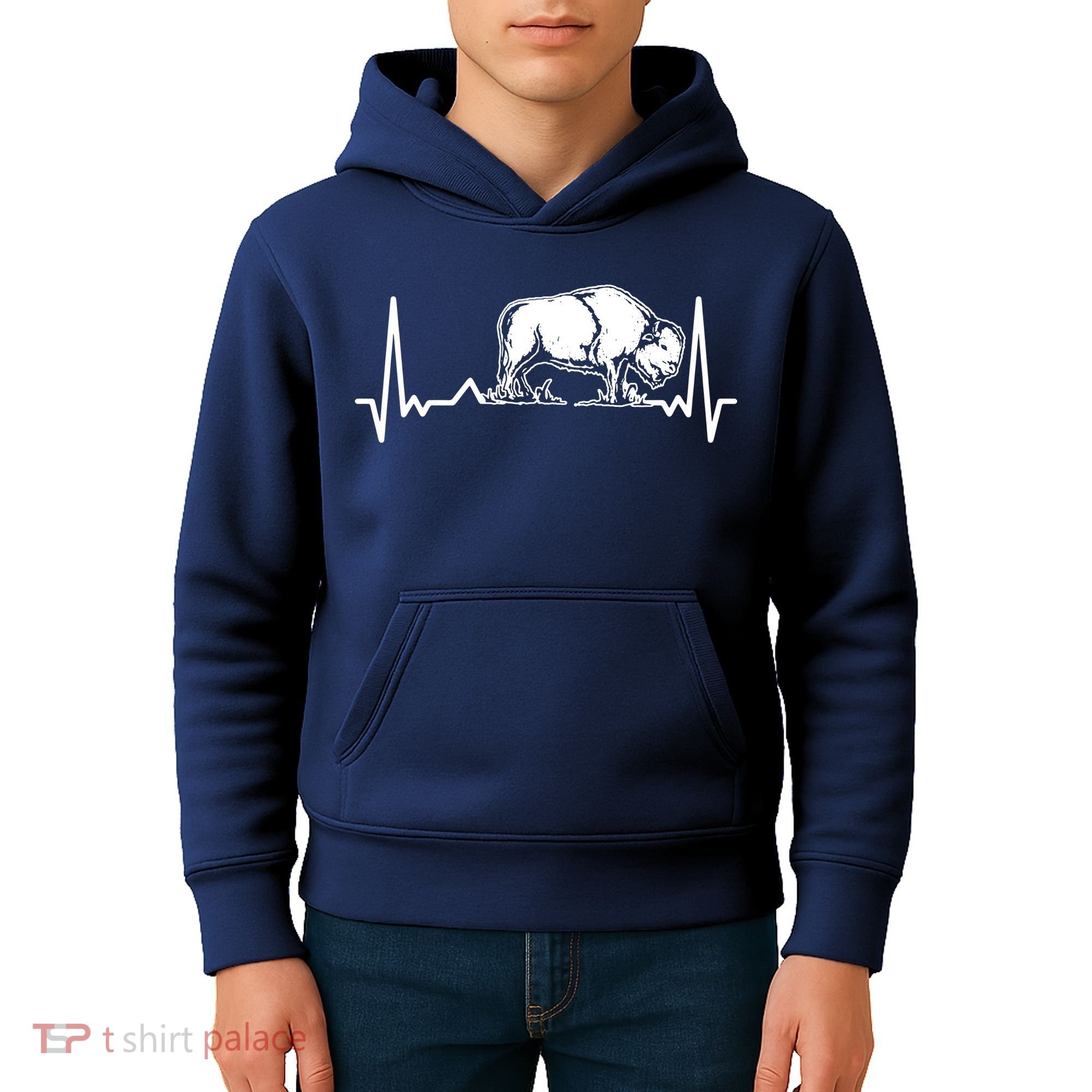 Bison Heartbeat Buffalo Kids Hoodie