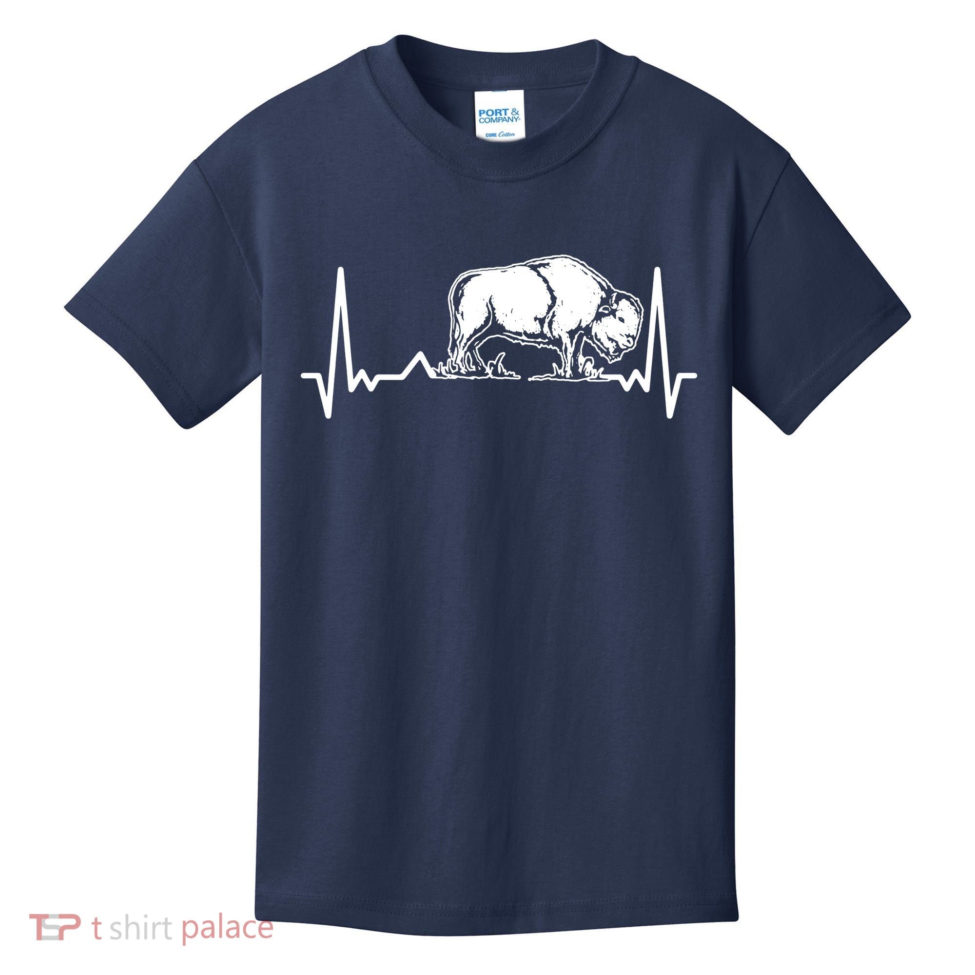 Bison Heartbeat Buffalo Kids T-Shirt