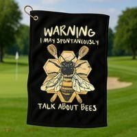 Bee Honeycomb Beekeeper Apiarist Funny Beekeeping Lover Golf Towel thumb 1
