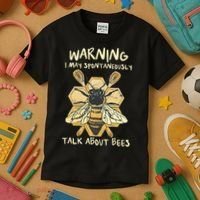 Bee Honeycomb Beekeeper Apiarist Funny Beekeeping Lover Kids T-Shirt thumb 3