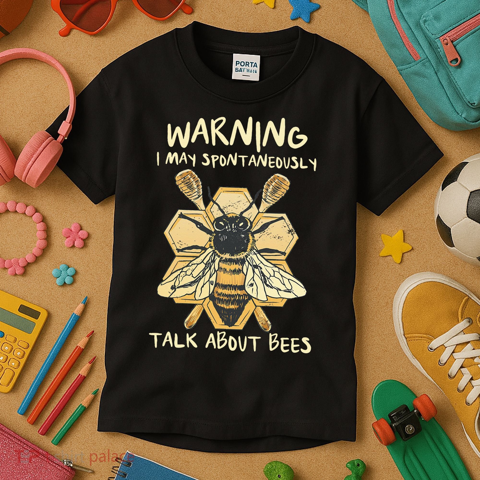 Bee Honeycomb Beekeeper Apiarist Funny Beekeeping Lover Kids T-Shirt