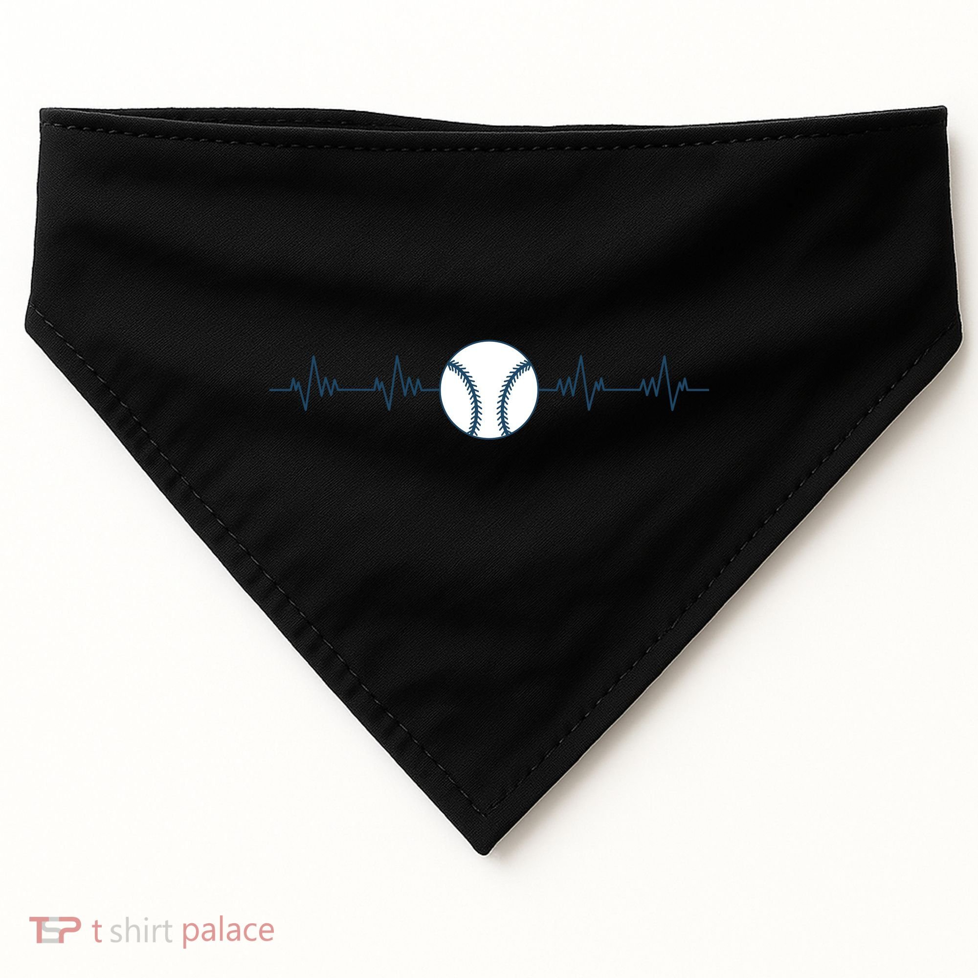 Baseball Heartbeat USA-Made Doggie Bandana