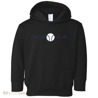 Baseball Heartbeat Toddler Hoodie