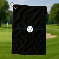 Baseball Heartbeat Golf Towel thumb 1