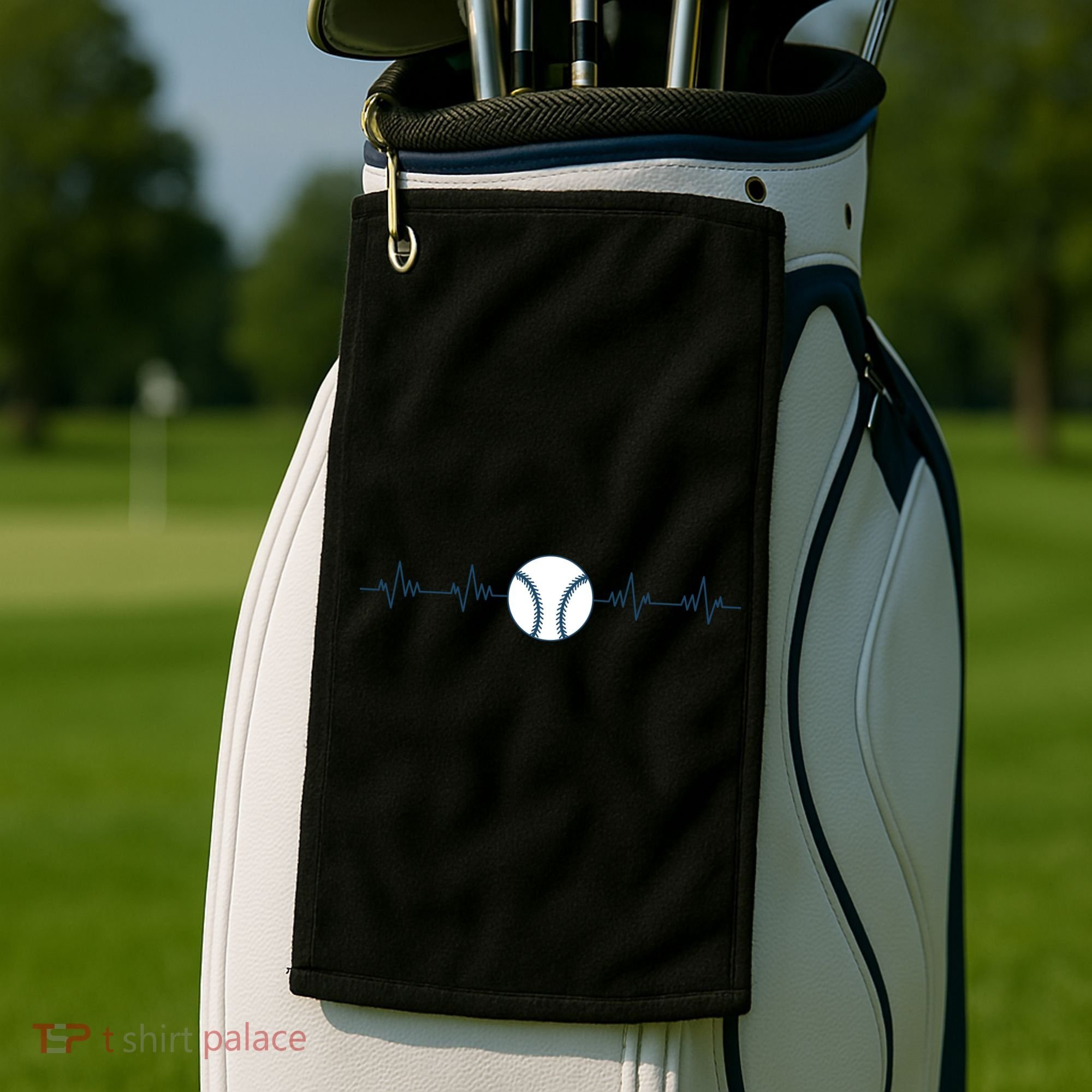 Baseball Heartbeat Golf Towel