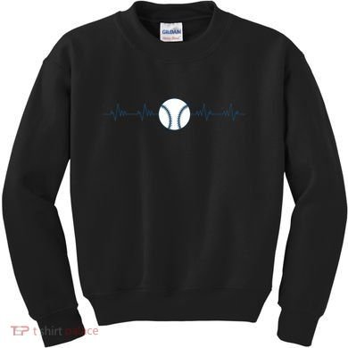 Baseball Heartbeat Kids Sweatshirt