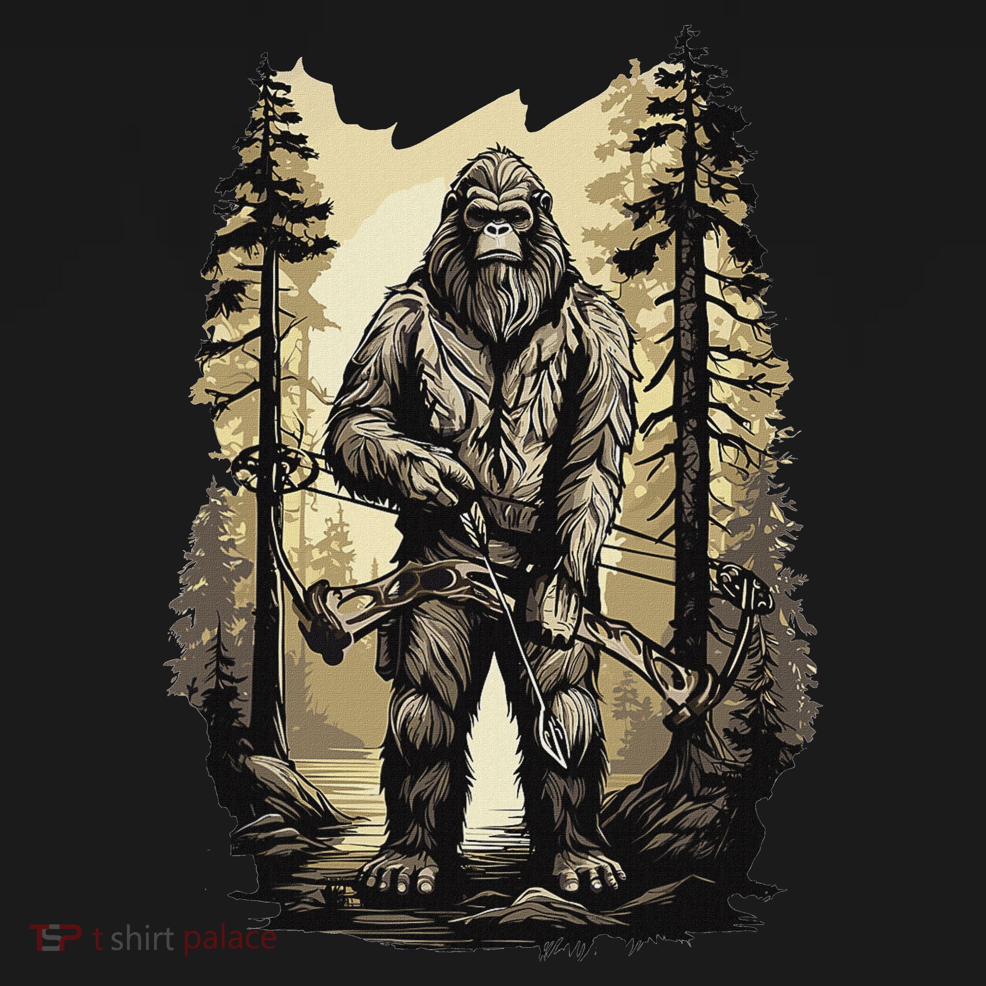 Bow Hunting Bigfoot Funny Bow Hunting Sasquatch Hunting Women's Tank Top