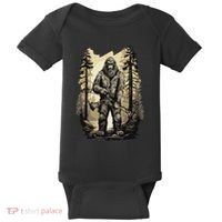Bow Hunting Bigfoot Funny Bow Hunting Sasquatch Hunting Baby Bodysuit thumb 0