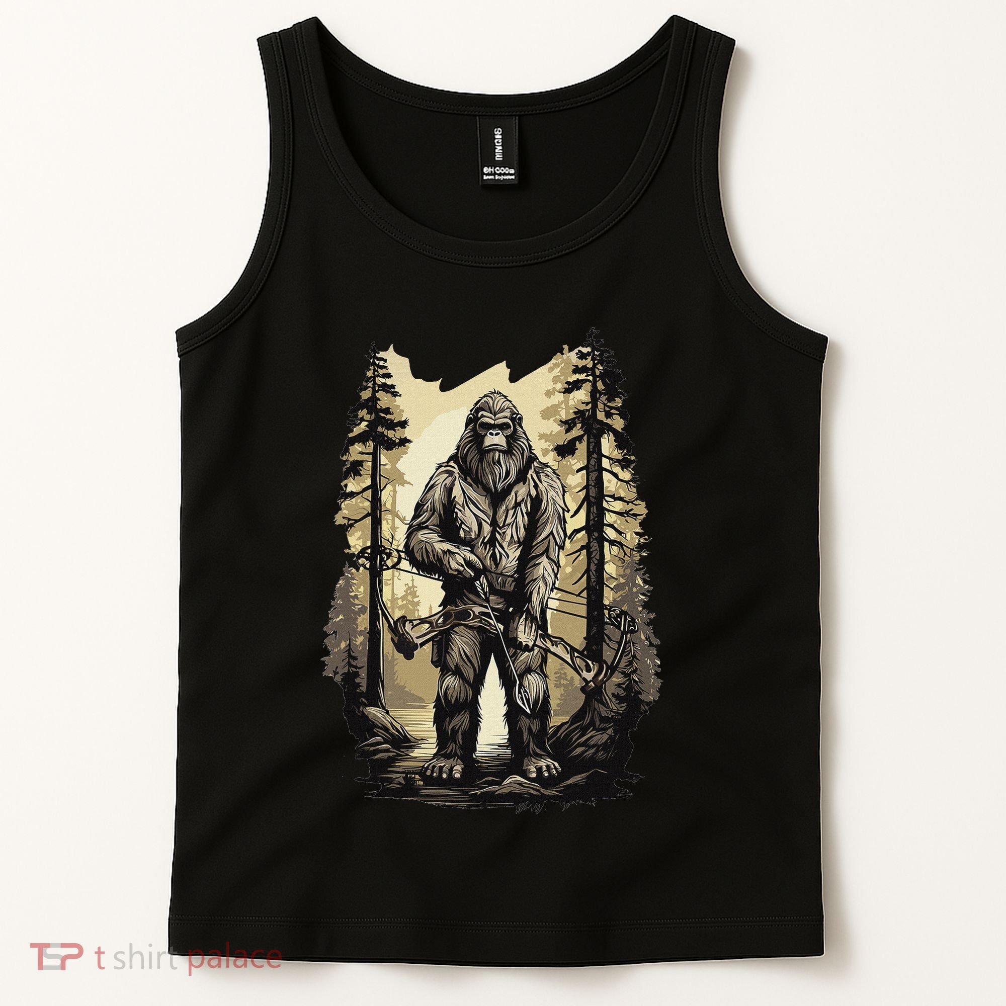 Bow Hunting Bigfoot Funny Bow Hunting Sasquatch Hunting Tank Top