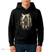 Bow Hunting Bigfoot Funny Bow Hunting Sasquatch Hunting Kids Hoodie thumb 4