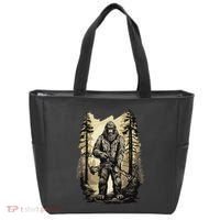 Bow Hunting Bigfoot Funny Bow Hunting Sasquatch Hunting Tote Bag thumb 0