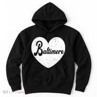 Baltimore Heart Baseball Sports Fan Hoodie thumb 0