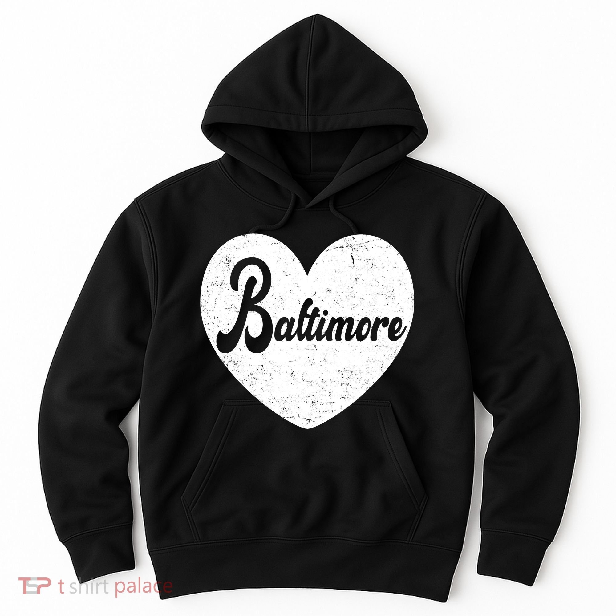 Baltimore Heart Baseball Sports Fan Hoodie