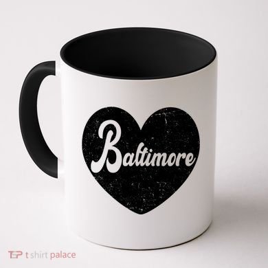 Baltimore Heart Baseball Sports Fan Coffee Mug
