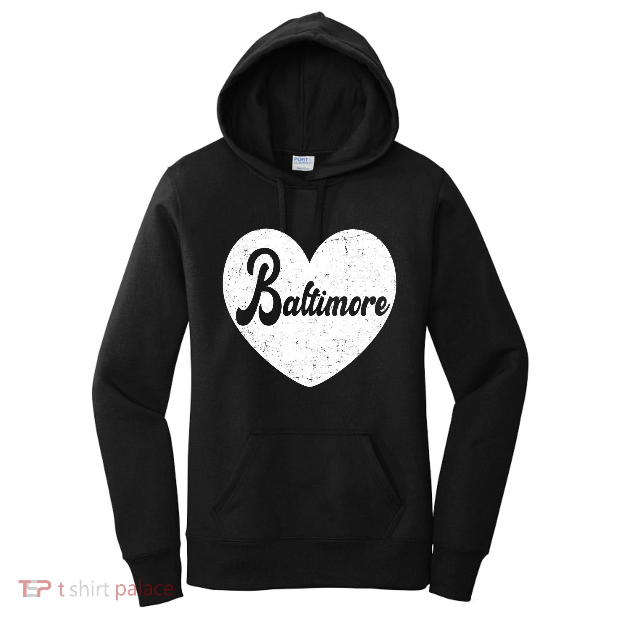 Baltimore Heart Baseball Sports Fan Women's Hoodie