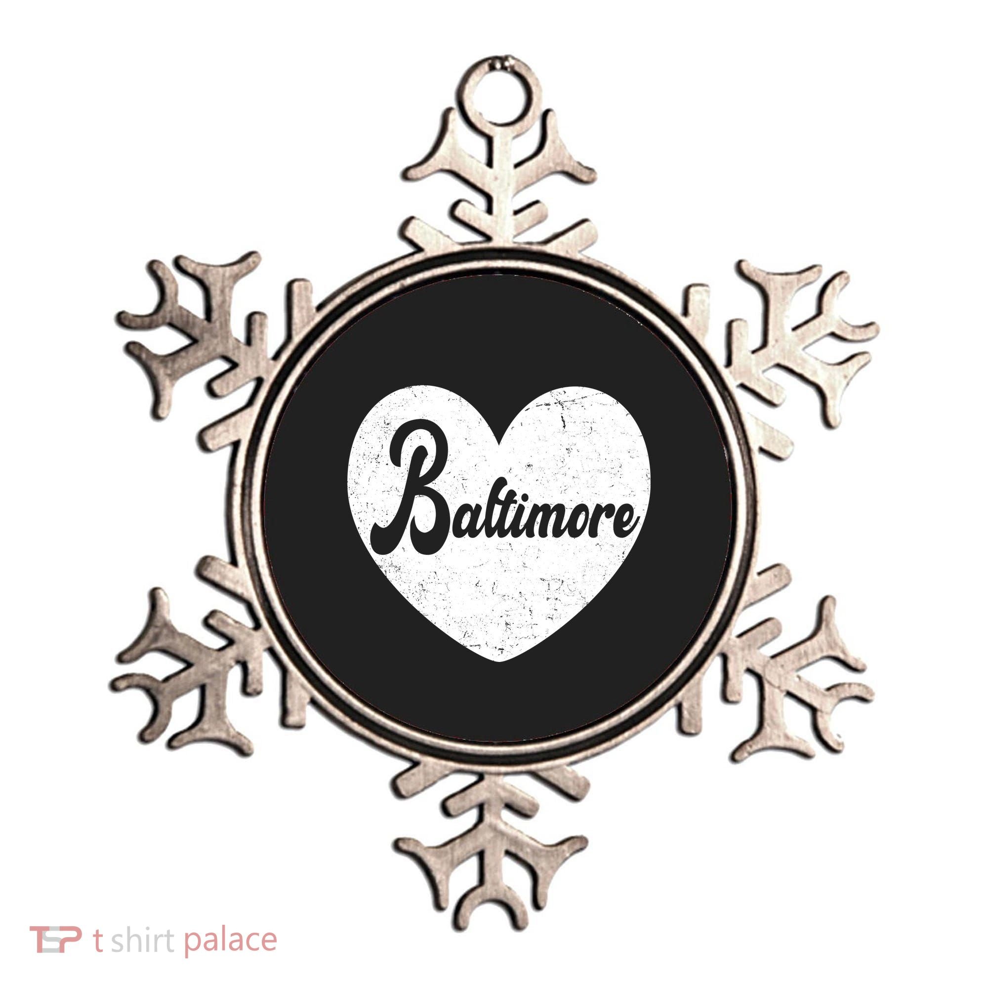 Baltimore Heart Baseball Sports Fan Ornament