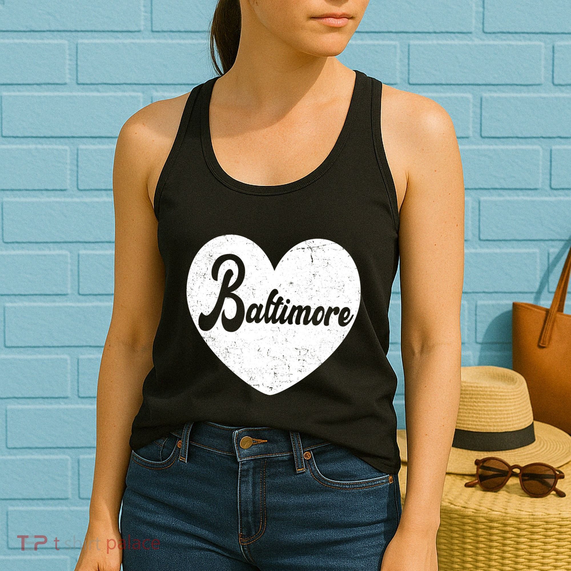 Baltimore Heart Baseball Sports Fan Women's Tank Top