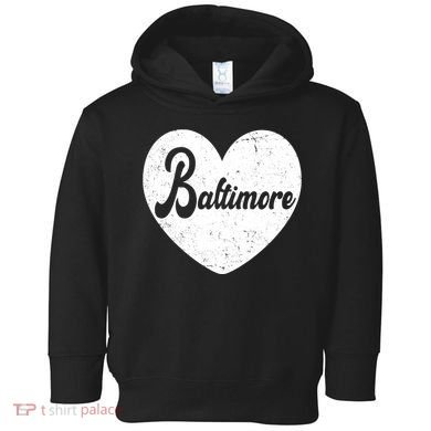 Baltimore Heart Baseball Sports Fan Toddler Hoodie